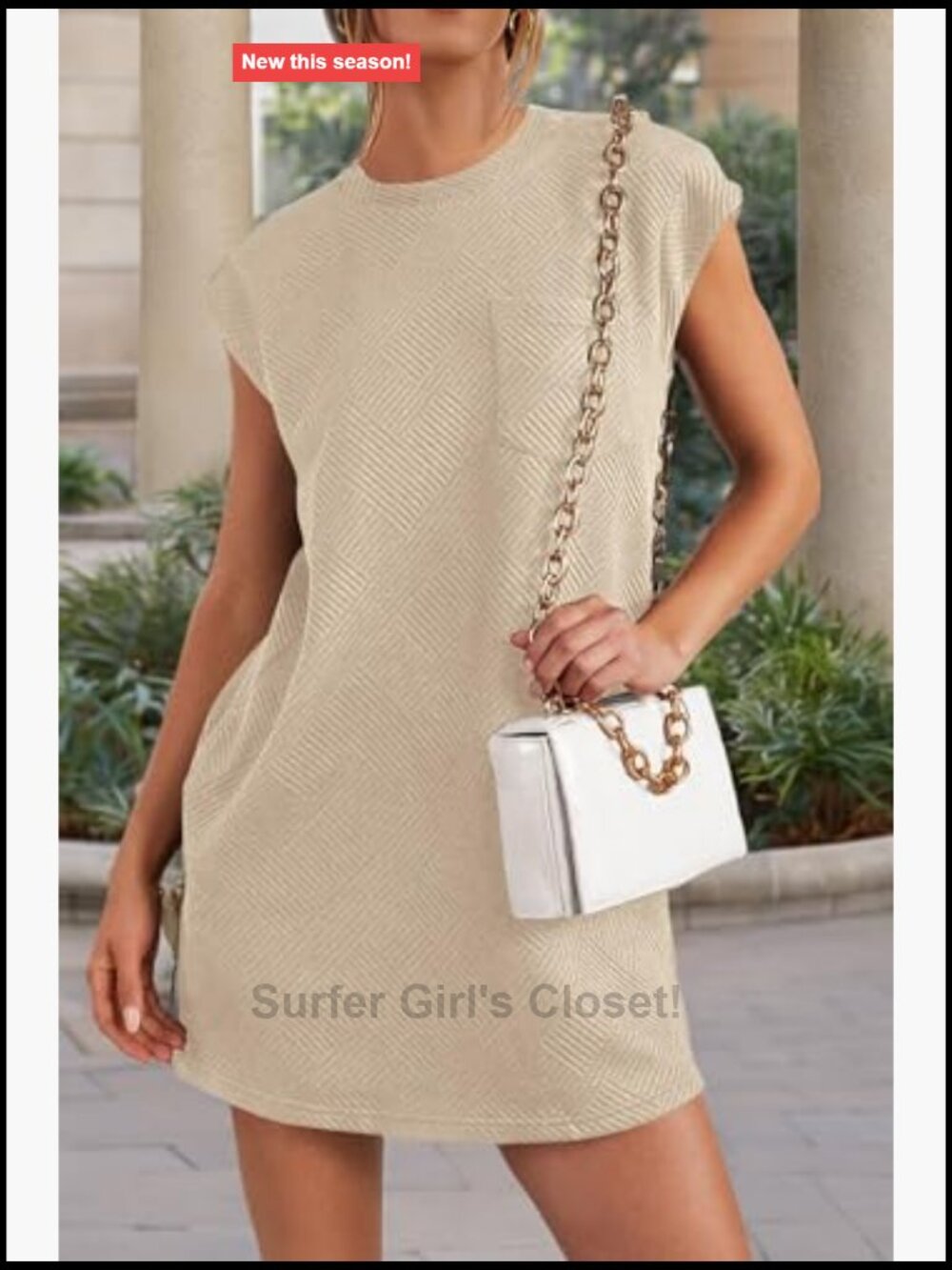 Women's Cap Sleeve Shift Dress with Pockets Soft Summer Casual Mini Dress - Picture 6 of 7